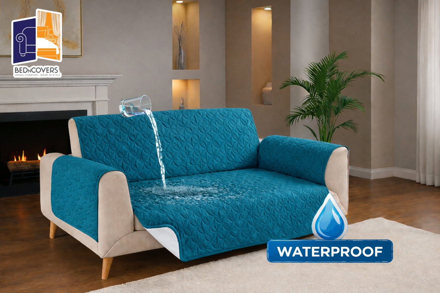 Water proof Quilted Protectors Sofa Covers - Zink