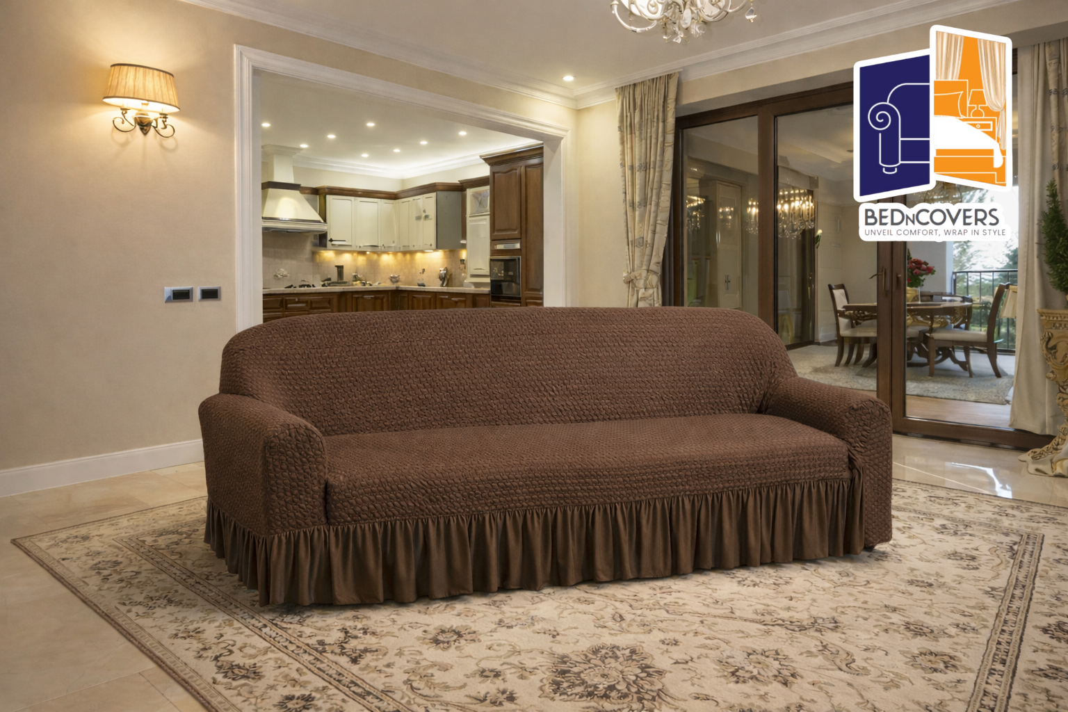 Butterfly Sofa Cover Brown