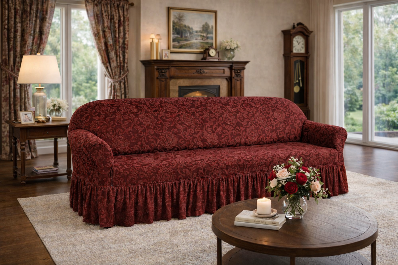 Luxury Embossed Jacquard Sofa Cover