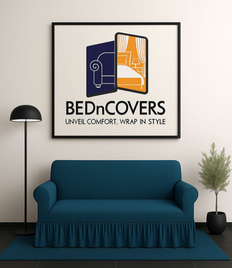 Turkish style Mesh Sofa Cover - Navy Blue