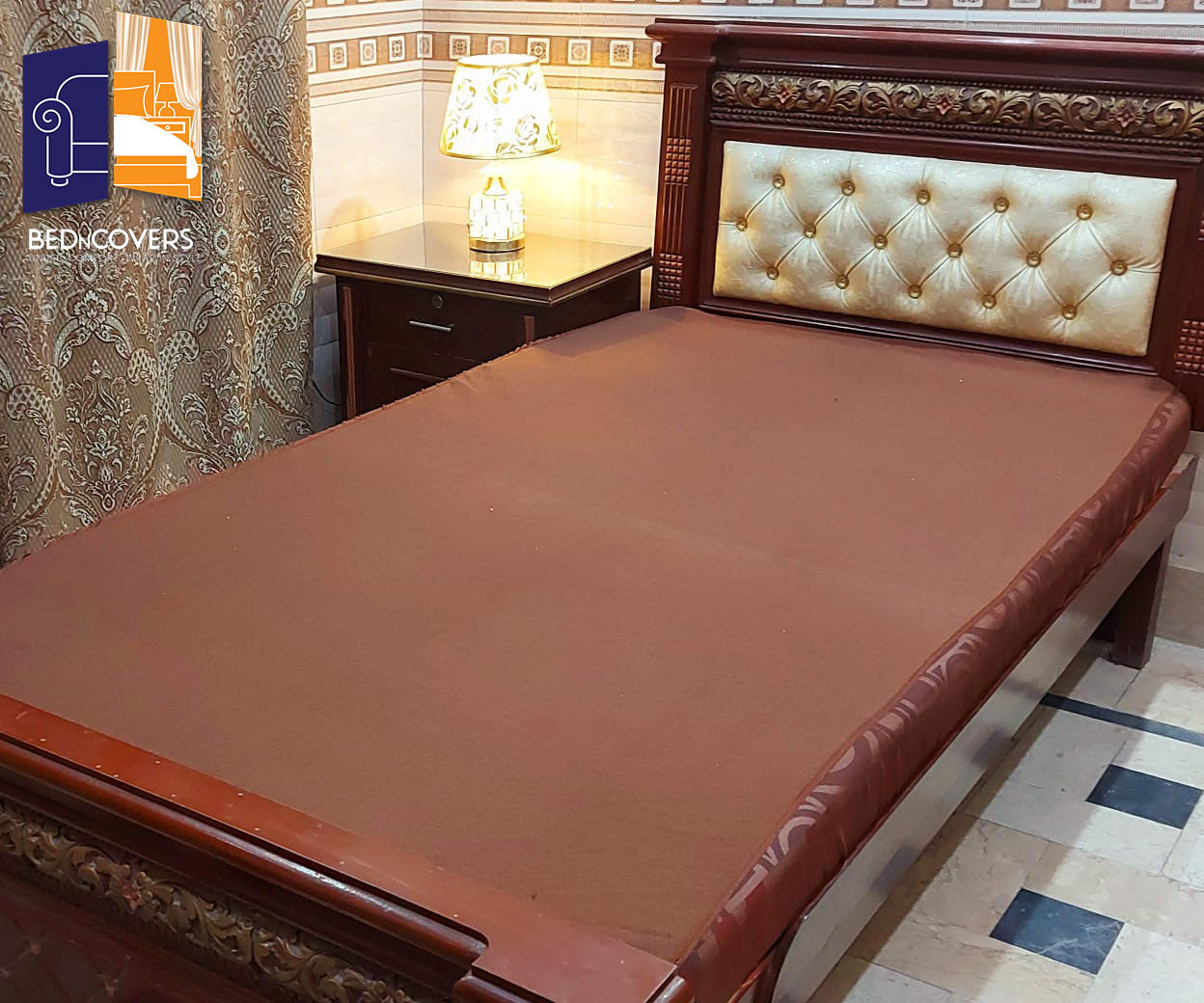 Waterproof Mattress Cover - Brown