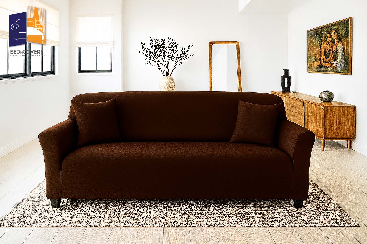 Jersey Sofa Covers - Brown