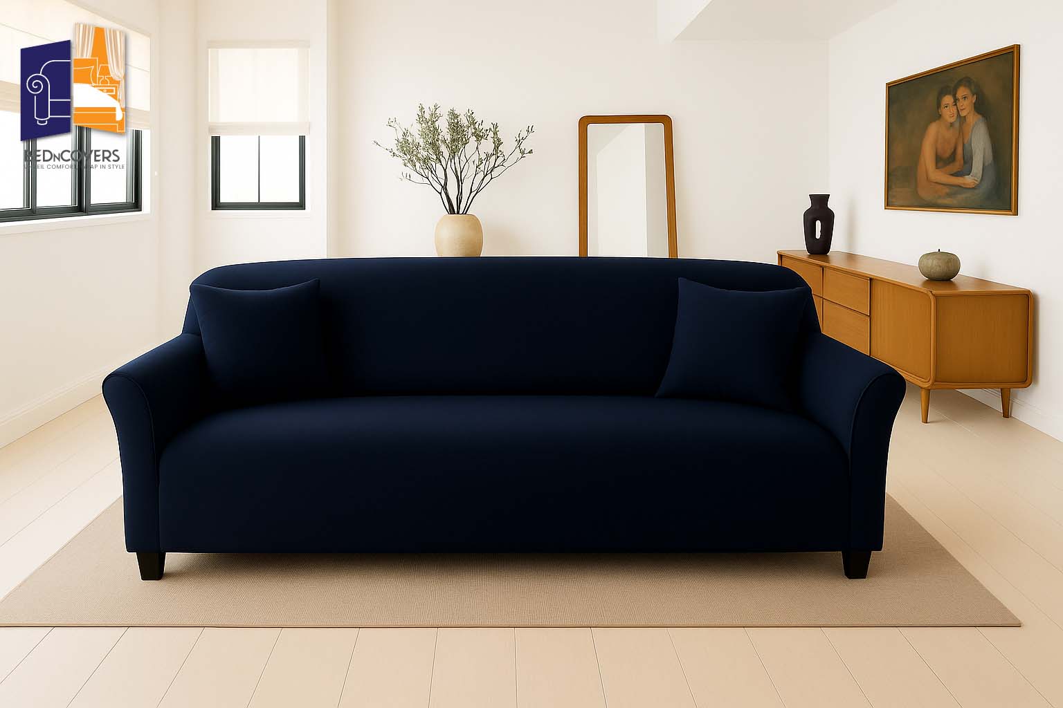 Jersey Sofa Covers - Blue