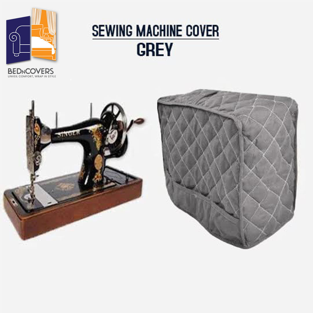 Dust Proof Sewing Machine Quilted Cover - Grey