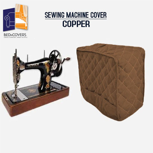 Dust Proof Sewing Machine Quilted Cover - Brown