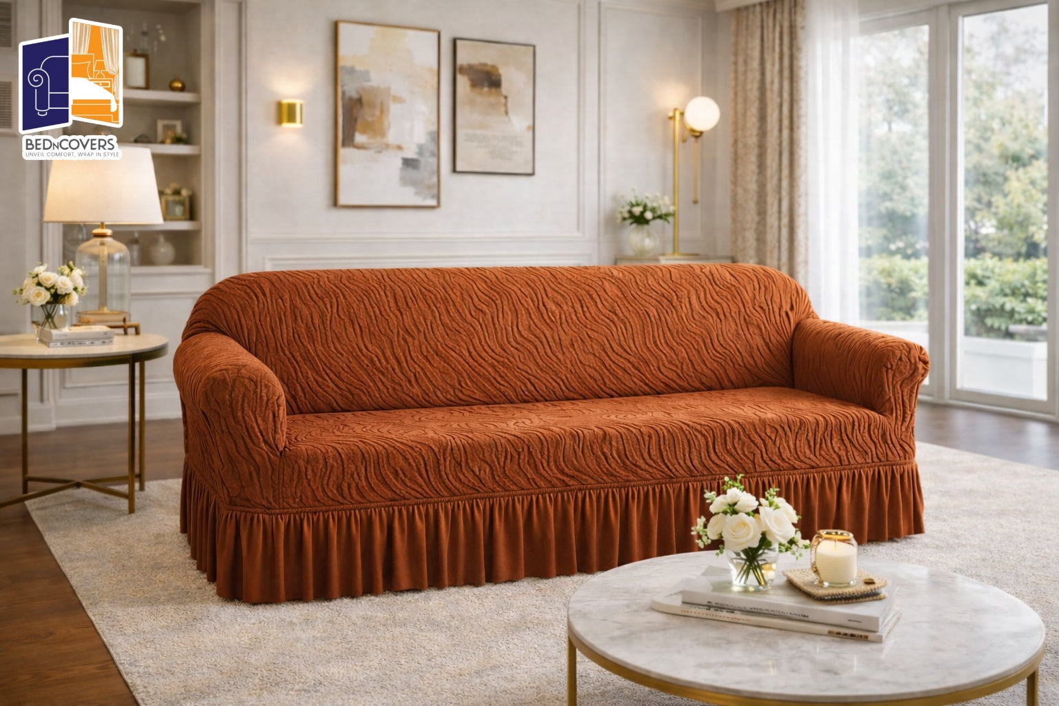 Zebra Style Sofa Cover-Copper