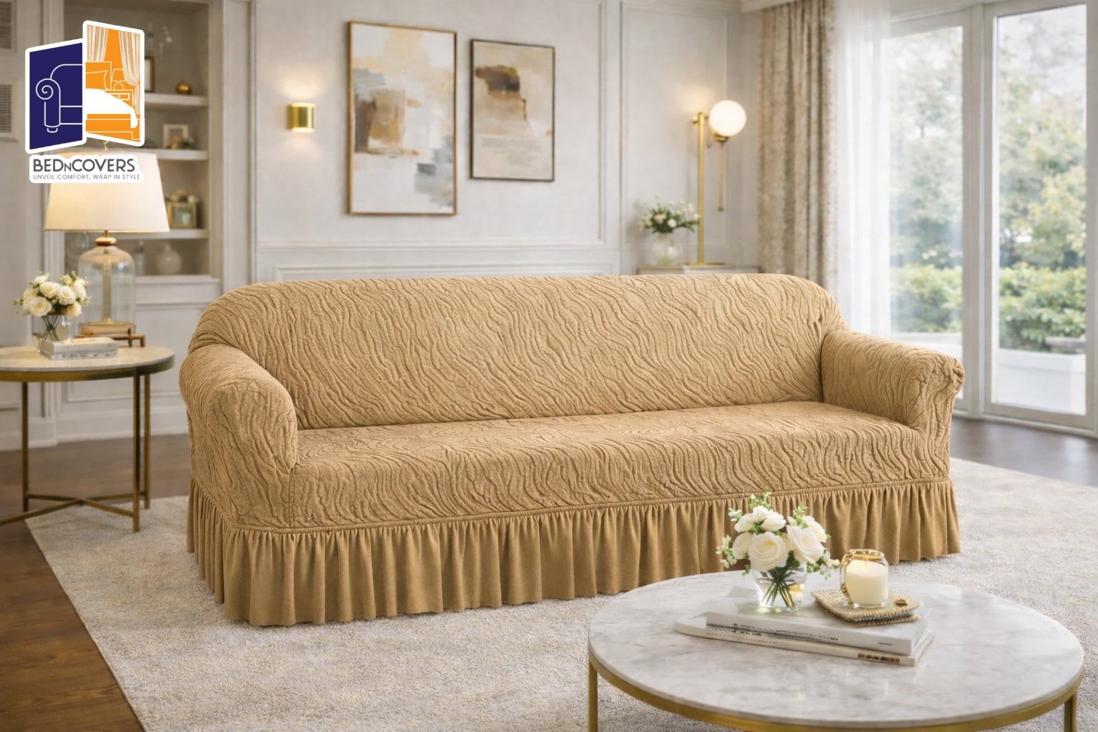 Zebra Style Sofa Cover-Golden