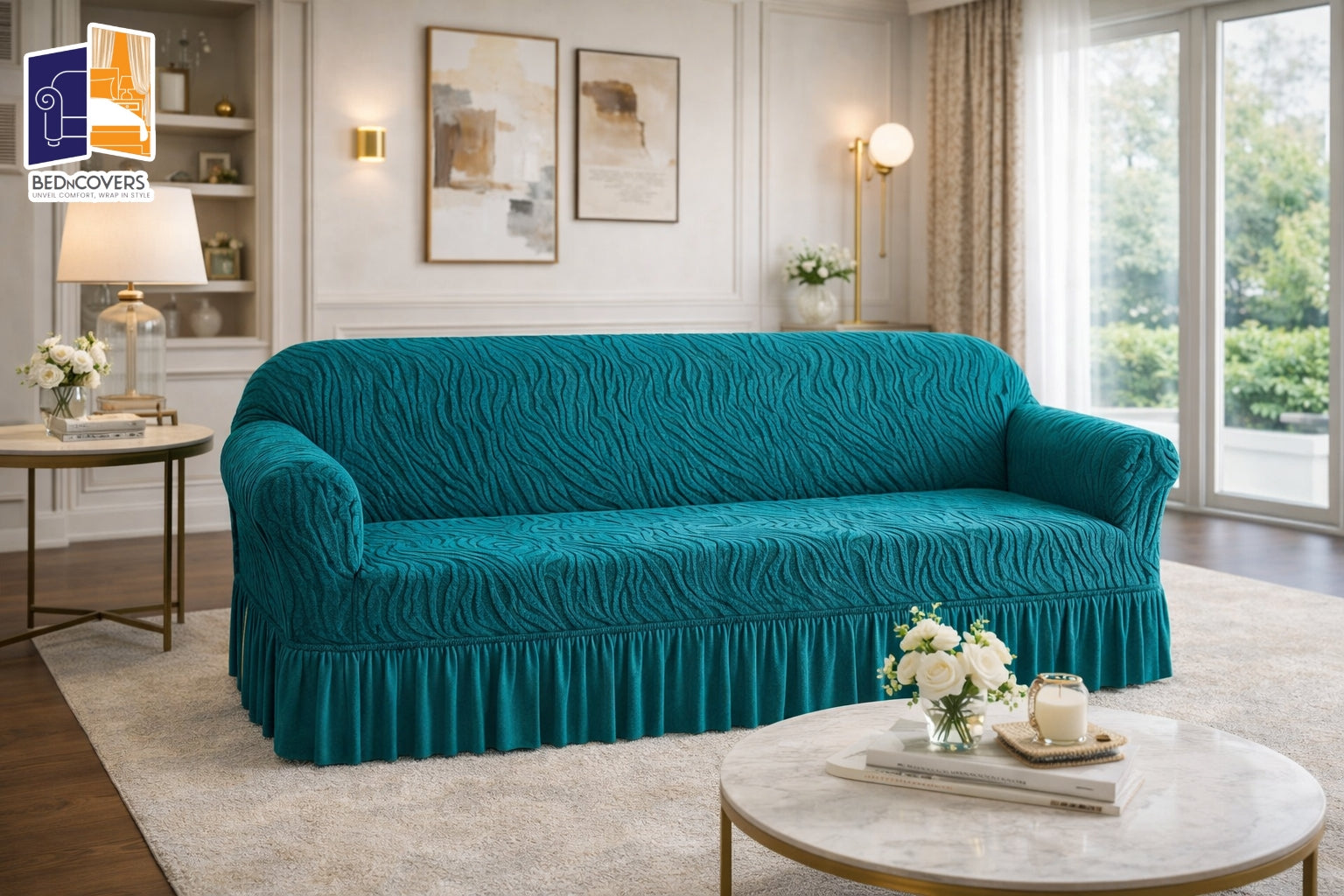 Zebra Style Sofa Cover-Zink