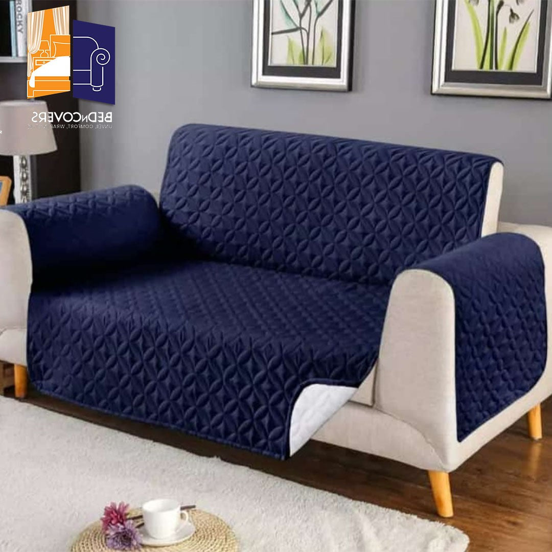 Quilted Protectors Sofa Covers - Navy Blue