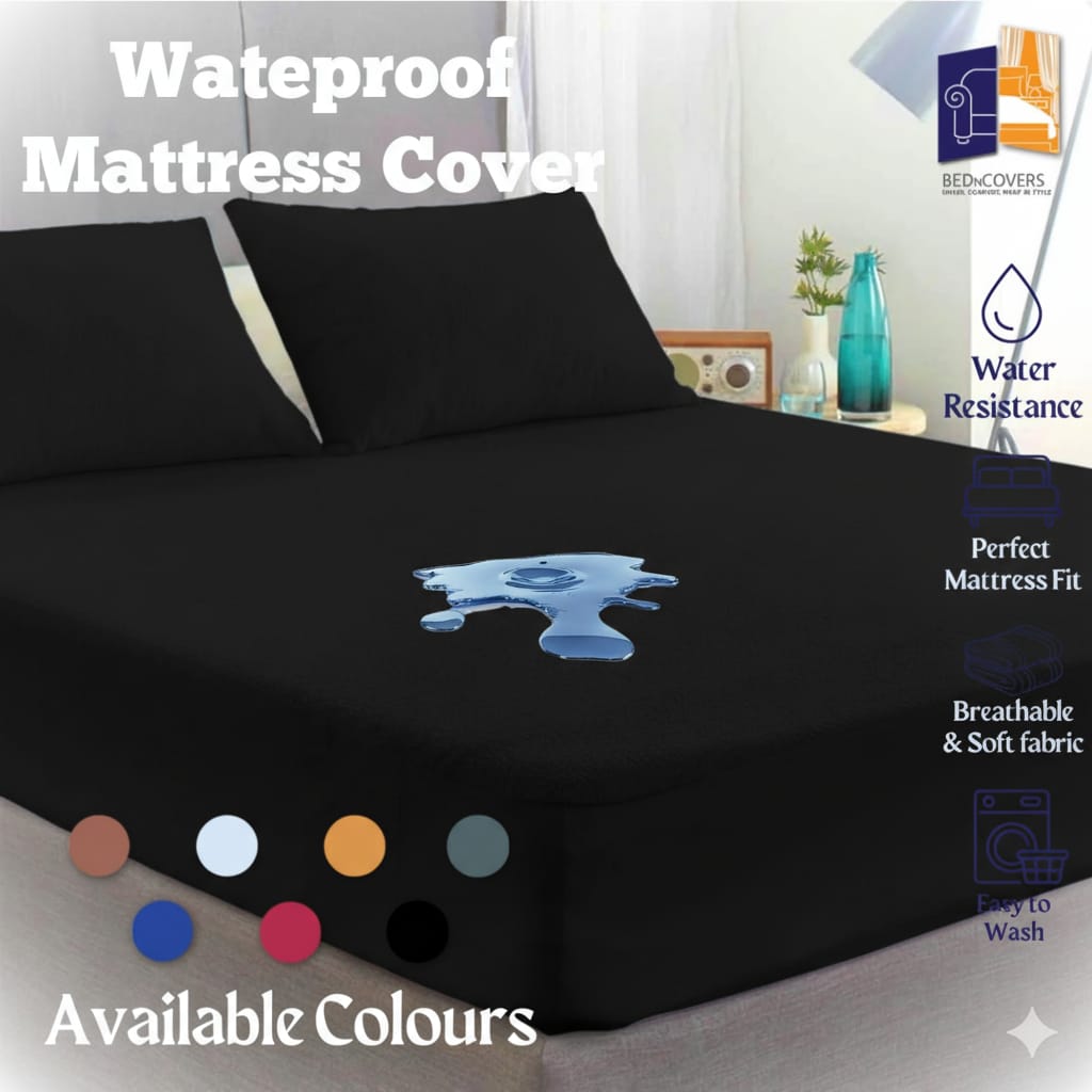 Waterproof Mattress Cover - Black