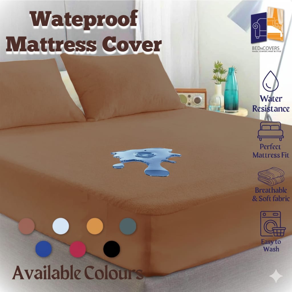 Waterproof Mattress Cover - Brown