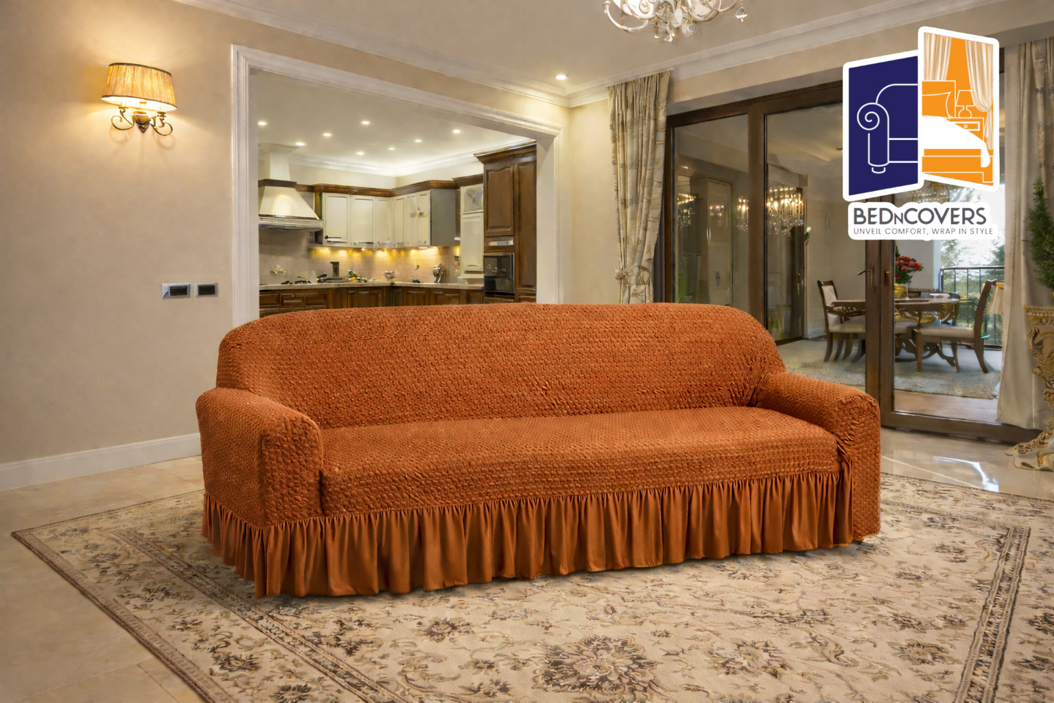 Butterfly Sofa Cover copper