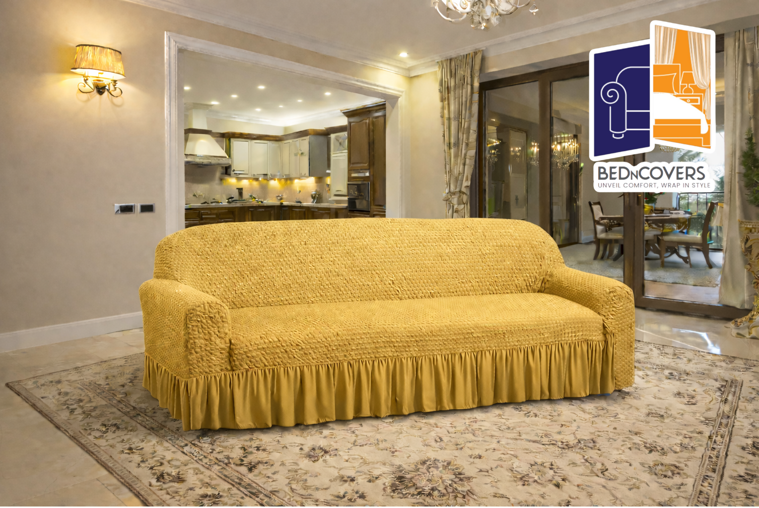 Butterfly Sofa Cover Golden