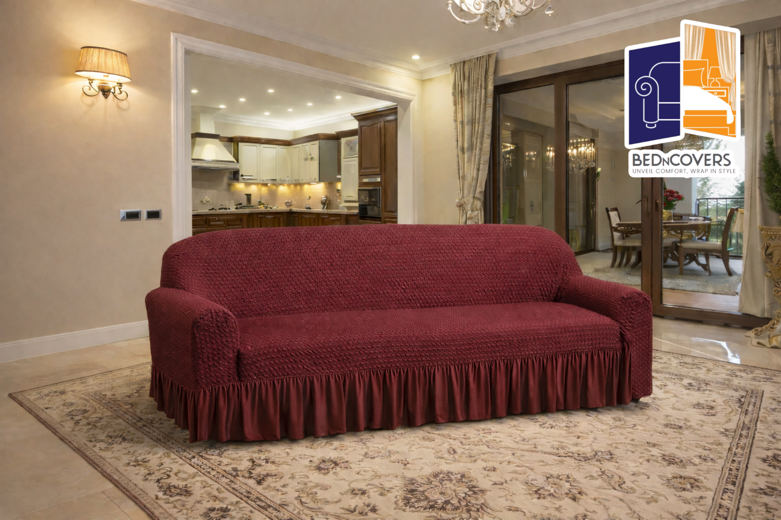 Butterfly Sofa Cover Maroon