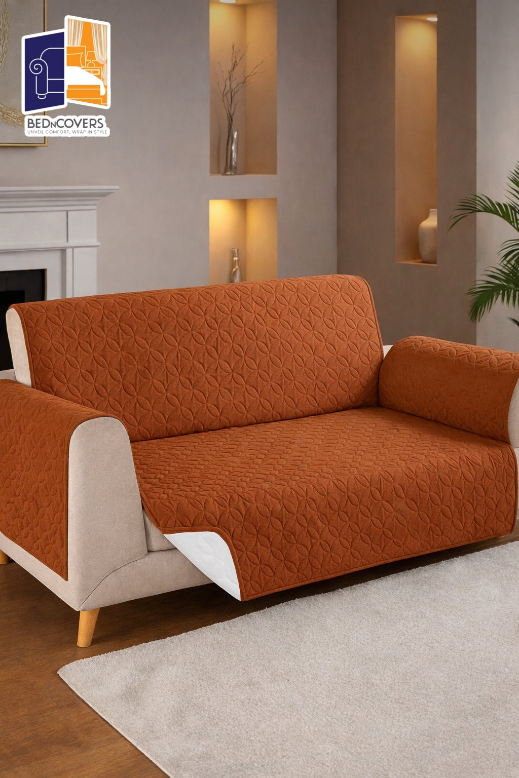 Quilted Protectors Sofa Covers - Copper