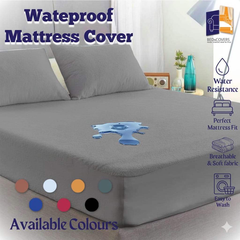 WATERPROOF MATTRESS COVER-GREY