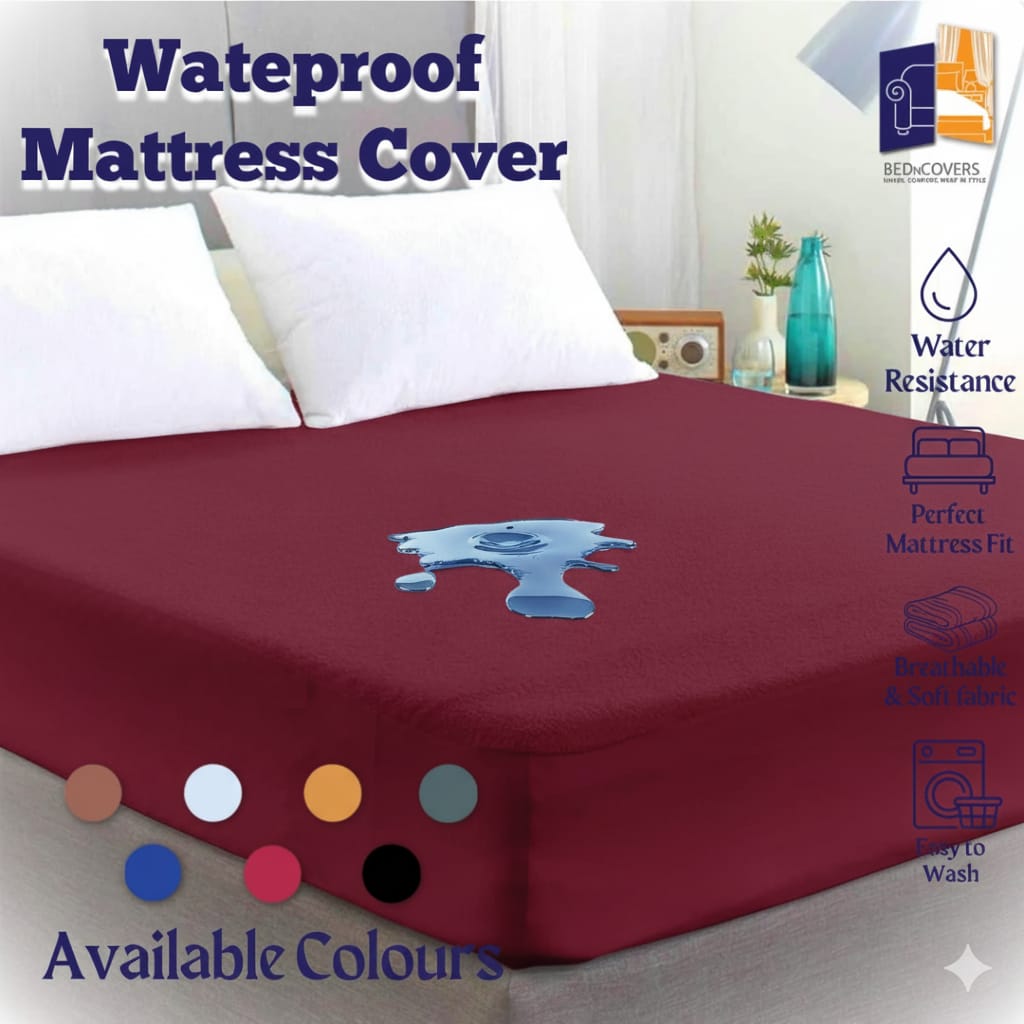 Waterproof Mattress Cover - Maroon
