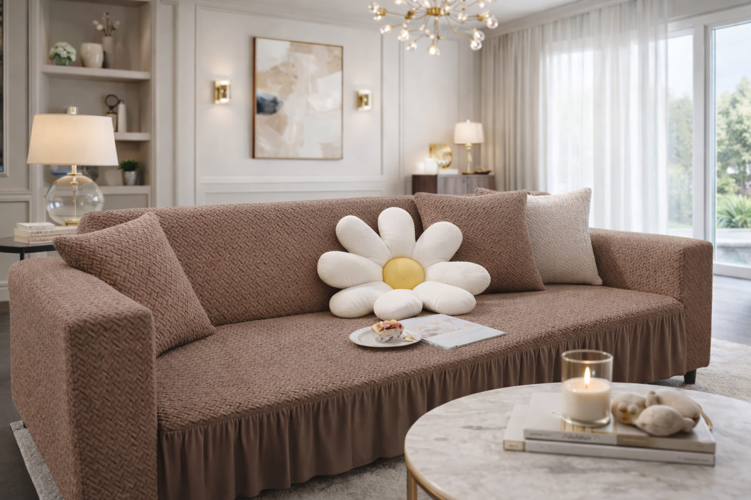 Stripe Tile Sofa Cover-Mouse