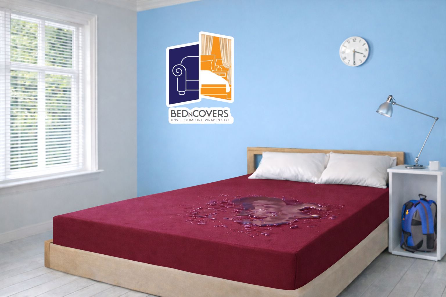 Waterproof Mattress Cover - Maroon