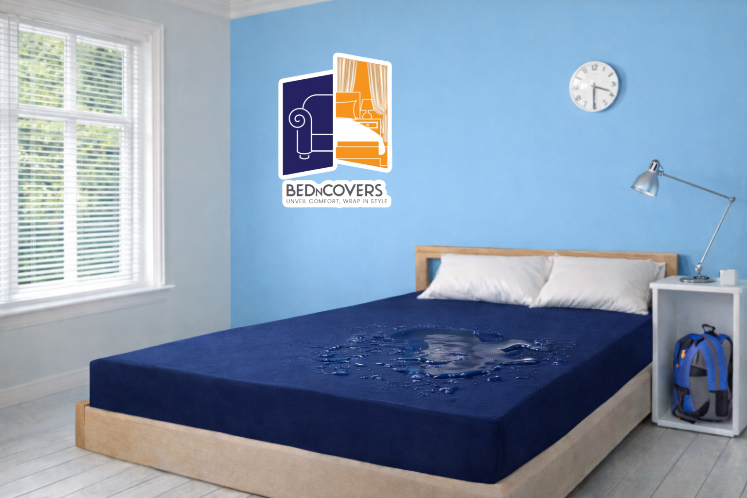 Waterproof Mattress Cover - Navy Blue